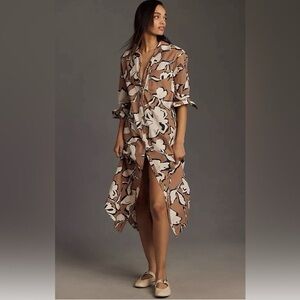 Anthropologie Maeve The Soren Long-Sleeve Shirt Dress